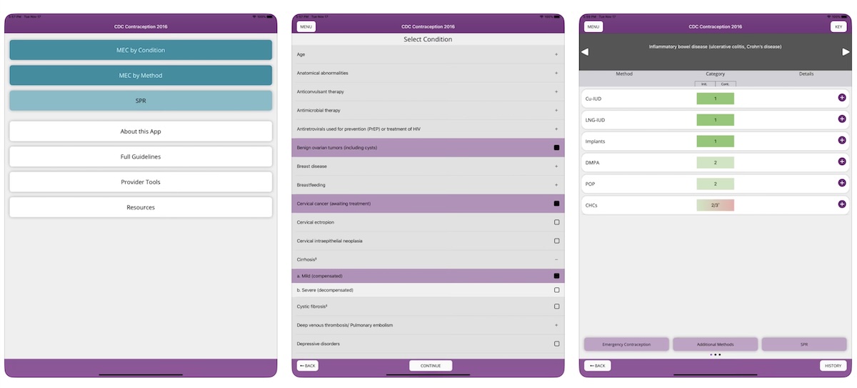 App store preview of the CDC Contraceptive Decision Making app