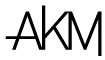 A wordmark logo for Adam Kane Macchia Photography. It spells AKM.